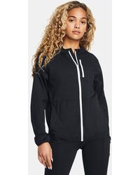 Under Armour - Damesjack Launch Lightweight Zwart Wit Wit - Lyst