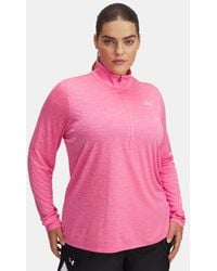 Under Armour - Maglia Tech Twist ½ Zip Da Donna Super Bianco - Lyst