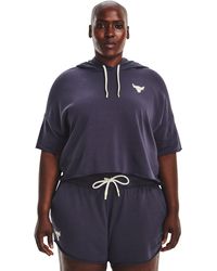 Under Armour - Project Rock Rival Terry Short Sleeve Hoodie - Lyst