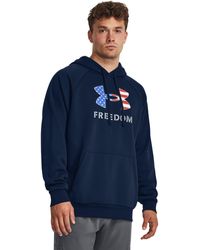 Under Armour - Ua Freedom Rival Fleece Big Flag Logo Hoodie - Lyst