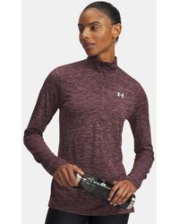 Under Armour - Parte De Arriba Con Media Cremallera Tech Twist Para Mujer Silica Blanco - Lyst