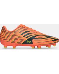Under Armour - Shadow Club 4 Fg Soccer Cleats Electric Tangerine Arden High Vis - Lyst
