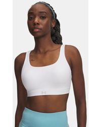 Under Armour - Effortless High Sport-Bh Voor Wit Halo Grijs - Lyst