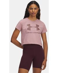 Under Armour - Maglia A Maniche Corte Rival Logo Da Donna Tourmaline Mist - Lyst