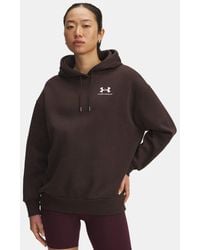 Under Armour - Sudadera Oversize Con Capucha Icon Fleece Para Mujer Blanco - Lyst