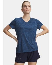 Under Armour - Tech Twist V-Neck Short Sleeve Aegean Blackout - Lyst