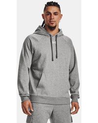 Under Armour - Rival Fleece Hoodie Castlerock Light Heather - Lyst