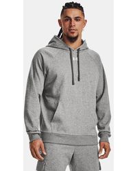Under Armour - Rival Fleece Hoodie Castlerock Light Heather - Lyst