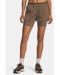 Under Armour - Hb Run 2-In-1 Shorts Desert Taupe Reflective - Lyst