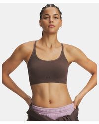 Under Armour - Seamless Cotton Low Sports Bra Peppercorn Kona - Lyst