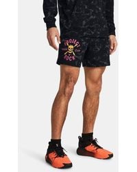 Under Armour - ' Project Rock Rival Terry Printed Shorts / Nova / Astro - Lyst