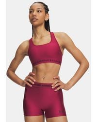 Under Armour - Crossback Mid Sports Bra Claret Ox Blood - Lyst