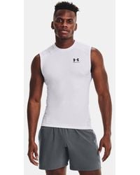Under Armour - Camiseta Sin Mangas Heatgear Compression Para Hombre Negro - Lyst