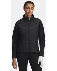 Under Armour - Drive Pro Iso Oberteil Mit Durchgehendem Zip Für Damen Metallisch Silber - Lyst