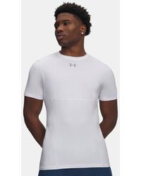 Under Armour - Heatgear Elite Nauwsluitende Herentop Met Korte Mouwen Wit Reflecterend - Lyst