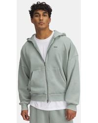 Under Armour - Sudadera Con Cremallera Completa Icon Heavyweight Fleece Wash Para Hombre Silica Blanco - Lyst