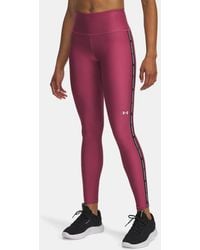 Under Armour - Legging Avec Bandes Griffées Tech Pour Femme Fuchsia Dusk Noir Blanc - Lyst