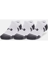 Under Armour - Performance Tech Uniseks No Show Sokken – 3 Paar Wit Wit Jet Grijs - Lyst