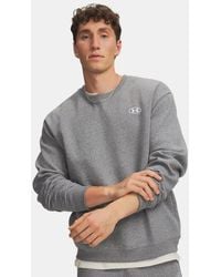 Under Armour - Rival Fleece Crew Castlerock Light Heather - Lyst