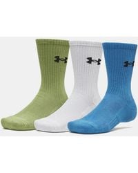 Under Armour - Performance Cotton 3-Pack Crew Socks Aegean Halo - Lyst