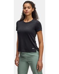 Under Armour - Launch Camo Damesshirt Met Korte Mouwen Zwart Reflecterend - Lyst