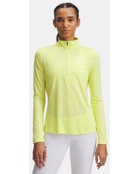 Under Armour - Maglia Tech Twist ½ Zip Da Donna High Vis Bianco - Lyst