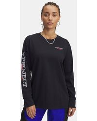 Under Armour - Haut À Manches Longues Project Rock Campus Pour Femme Blanc - Lyst