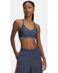 Under Armour - Crossback Low Sports Bra Downpour - Lyst