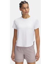 Under Armour - Launch Elite Damesshirt Met Korte Mouwen Wit Reflecterend - Lyst
