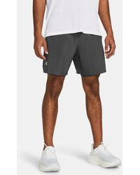 Under Armour - Launch 2-In-1 7" Shorts Castlerock Castlerock Reflective - Lyst