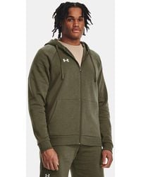 Under Armour - Rival Fleece Full-Zip Hoodie Marine Od - Lyst