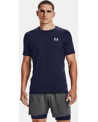 Under Armour - Heatgear Fitted Short Sleeve Midnight - Lyst