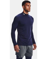 Under Armour - Coldgear Fitted Mock Midnight - Lyst