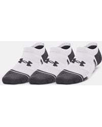 Under Armour - Performance Tech No Show Kindersokken – 3 Paar Wit Wit Jet Grijs - Lyst