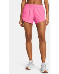 Under Armour - Shorts Fly-By 8 Cm Da Donna Fluo / Fluo / Riflettente - Lyst