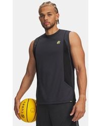 Under Armour - Curry Training Tanktop Voor Anthracite Ultimate Zwart Lumin Geel - Lyst