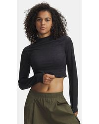 Under Armour - Meridian Longsleeve Voor Met Suède-Effect Zwart Zwart - Lyst