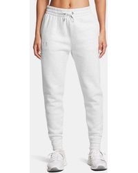 Under Armour - Pantalon De Jogging Icon Fleece Pour Femme Distant Medium Heather Blanc - Lyst