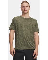 Under Armour - Parte De Arriba De Manga Corta Tech 2.0 Para Hombre Marine Od Negro - Lyst