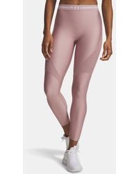 Under Armour - Dameslegging Heatgear Rib Tourmaline Roze Tourmaline Roze Wit - Lyst