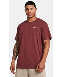 Under Armour - ' Heavyweight Left Chest Logo Repeat Short Sleeve Cinna / Silt - Lyst