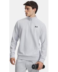Under Armour - Armour Fleece Herenshirt Met Korte Rits Halo Grijs Zwart - Lyst