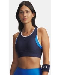 Under Armour - Sujetador Deportivo Crossback Mid Open Back Para Mujer Washed Marino Atlantis Blanco - Lyst