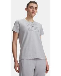 Under Armour - Icon Fleece Graphic Short Sleeve Mod Light Heather Castlerock - Lyst
