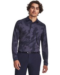 Under Armour - Playoff langarm-poloshirt aus jacqrd für midnight - Lyst