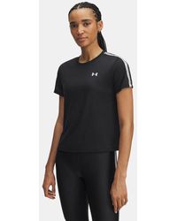 Under Armour - Camiseta De Manga Corta Tech Wordmark Tape Para Mujer Blanco Blanco - Lyst