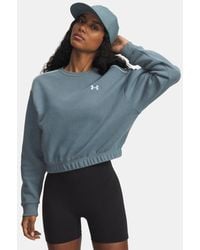 Under Armour - Rival Fleece Piped
Oberteil Mit Rundhalsausschnitt Für Damen Jasper Weiß - Lyst
