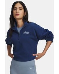 Under Armour - Rival Fleece Varsity ½ Zip Blackout Aegean - Lyst