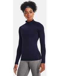 Under Armour - Coldgear Mock Neck Long Sleeve Midnight - Lyst