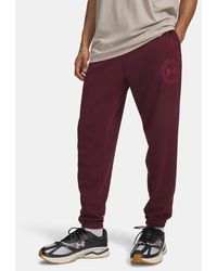 Under Armour - Rival Lightweight Graphic Joggers Vintage Claret - Lyst